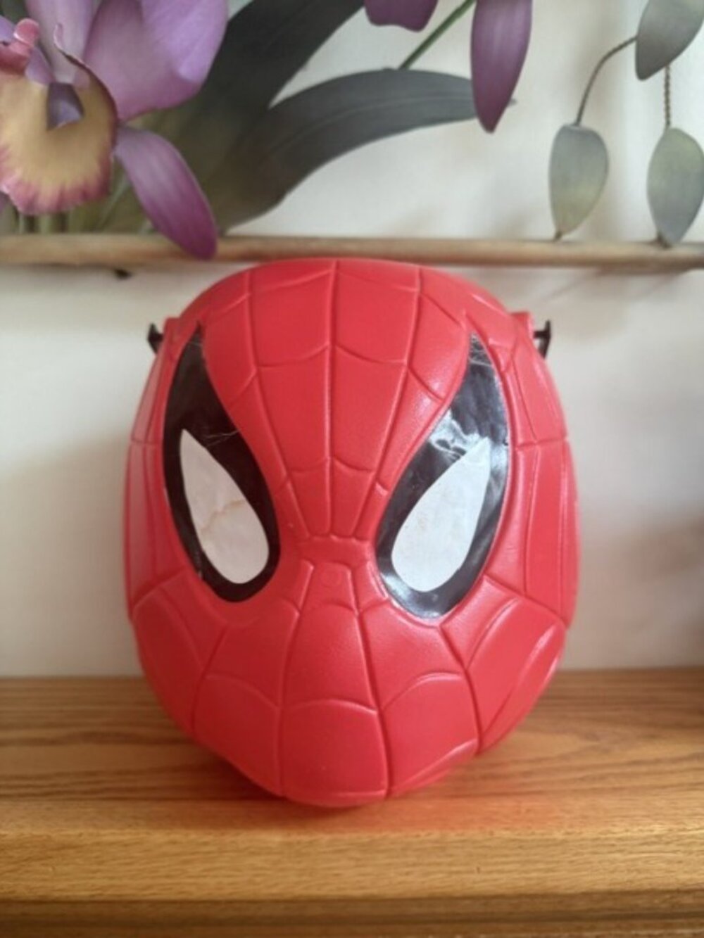 VTG Marvel Spider-Man Head Figural Halloween Candy Bucket Plastic Pail
